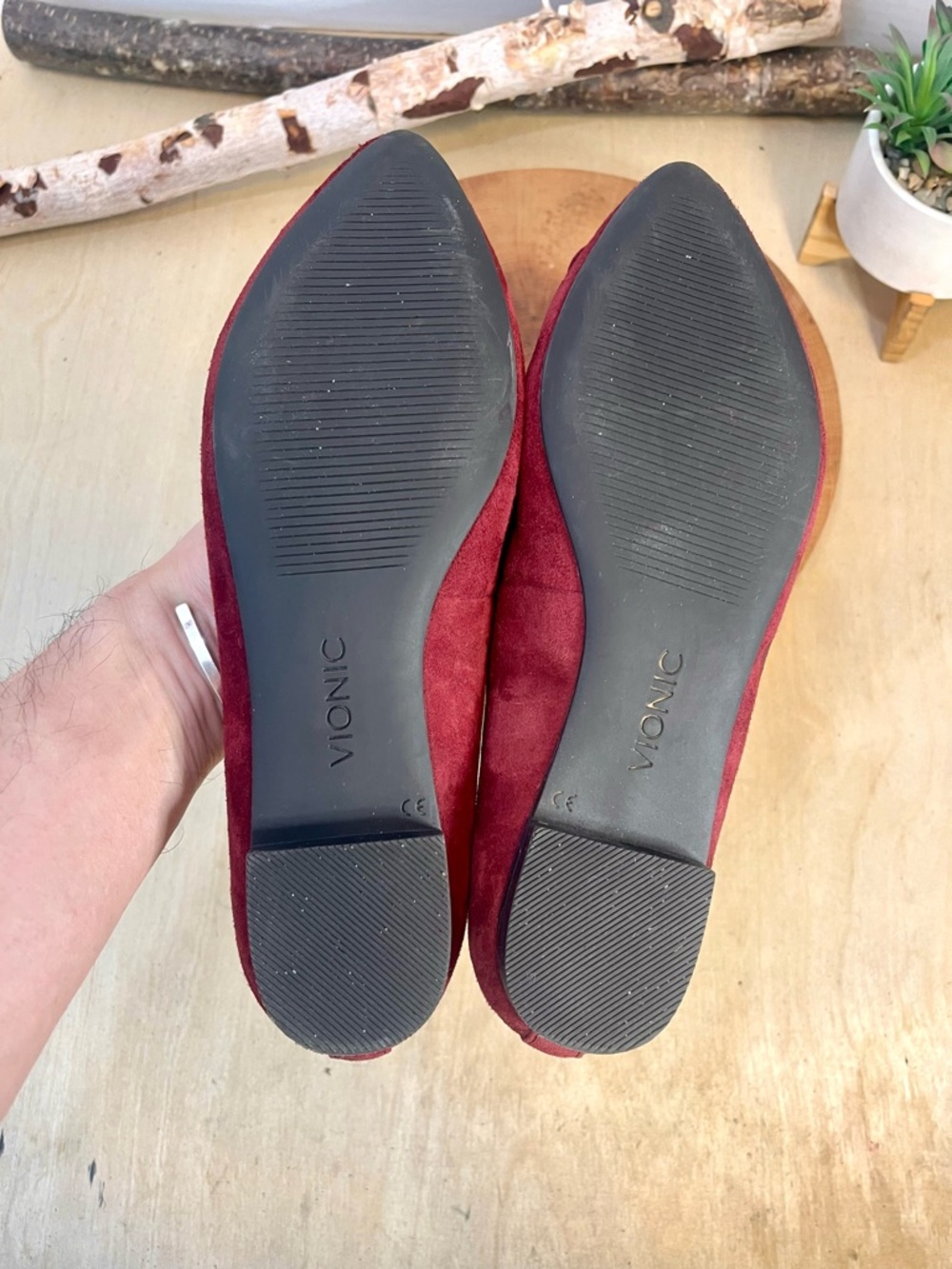 Vionic Amanda Red Suede Ballet Flat Buckle Arch Support Size 8 - Picture 14 of 15